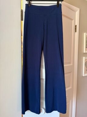 J.Crew Navy Wide Leg Pants High Rise Pull On Stretch Yoga Pants Size M y2k